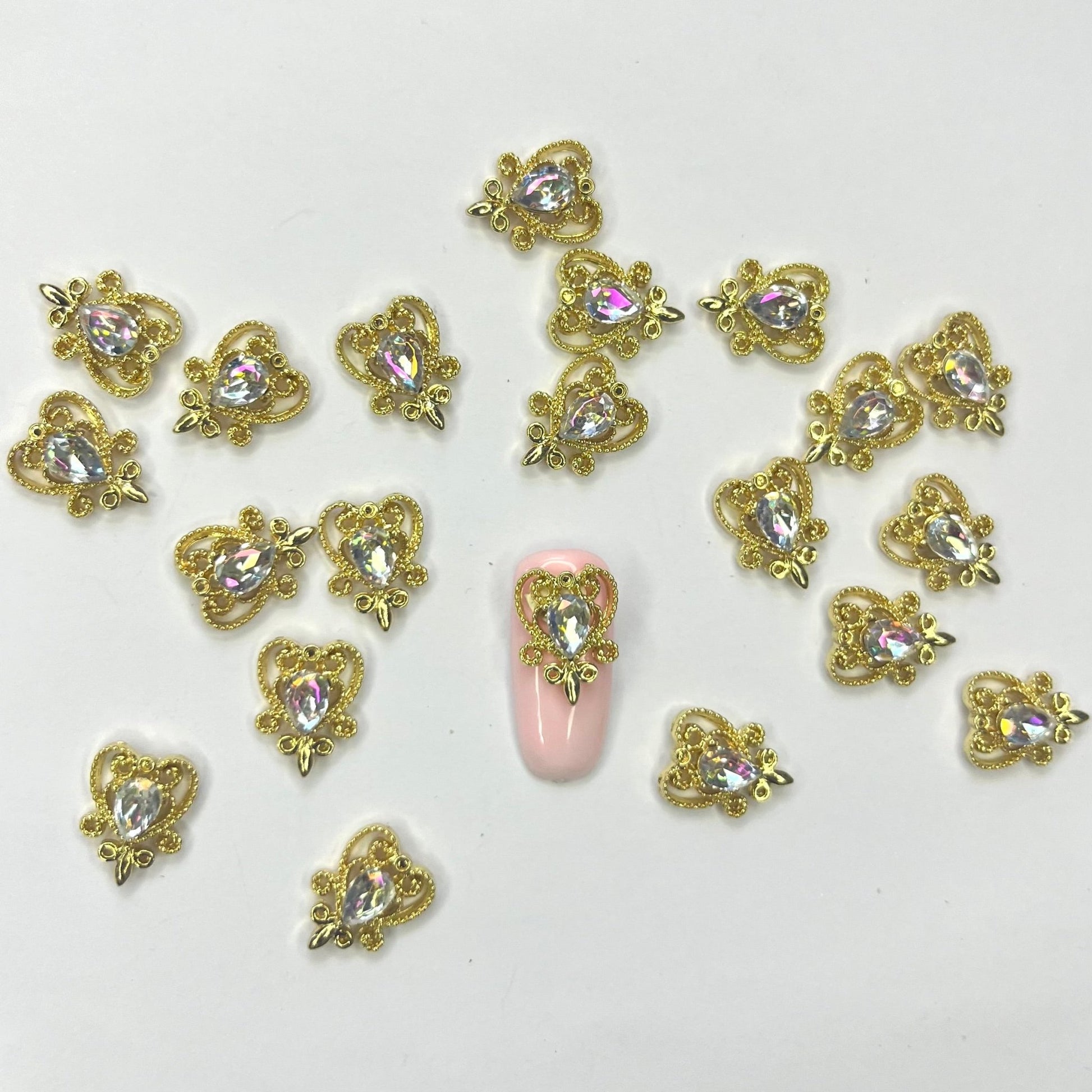 Golden heart - Bling charm bar