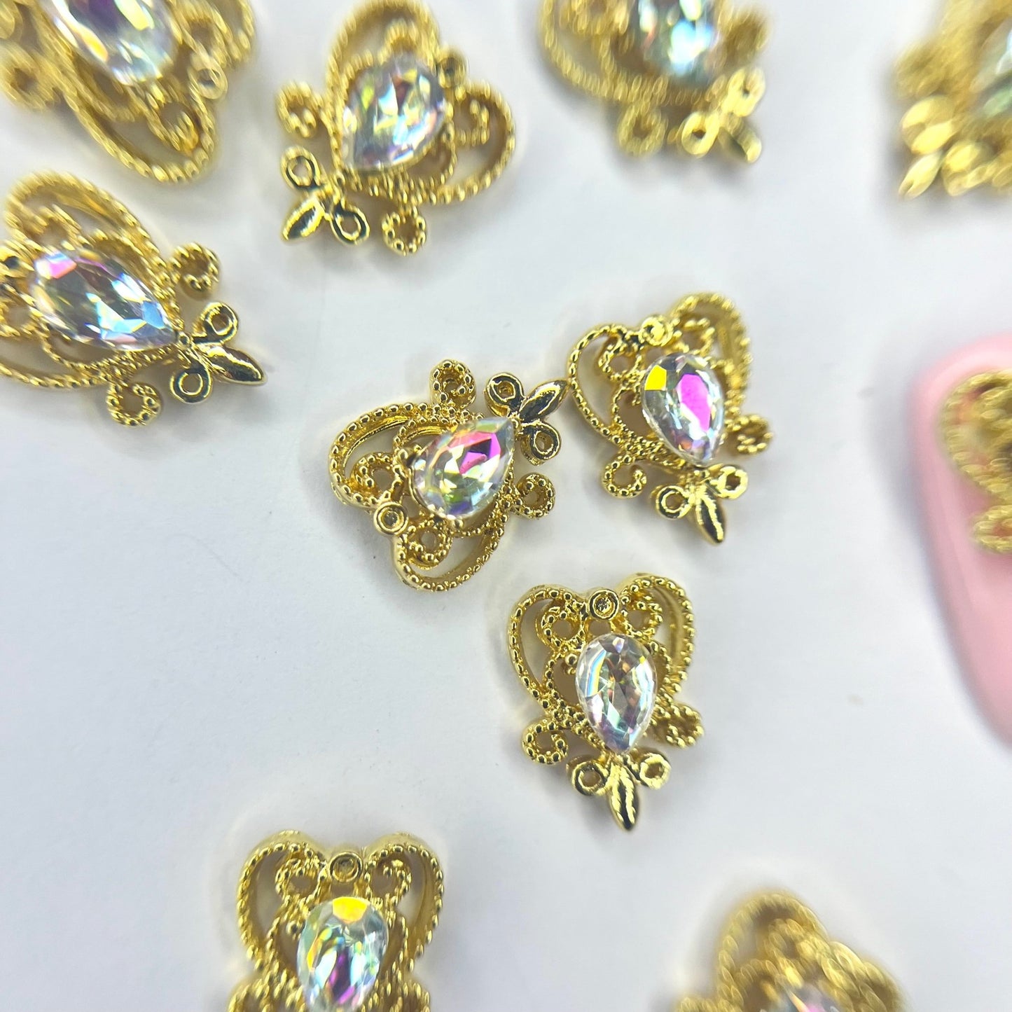 Golden heart - Bling charm bar